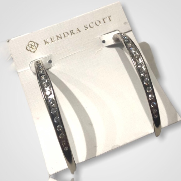 🎉HP🎉✨NWT Kendra Scott Silver Selena Hoop Earrings✨ - Picture 3 of 13